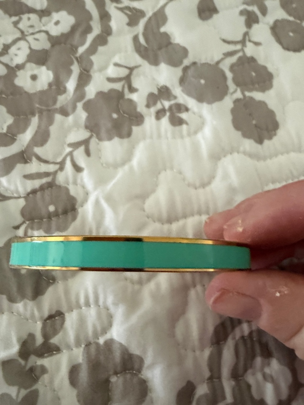 Gold-Trim Turquoise Enamel Bracelet - Women's Jewelry